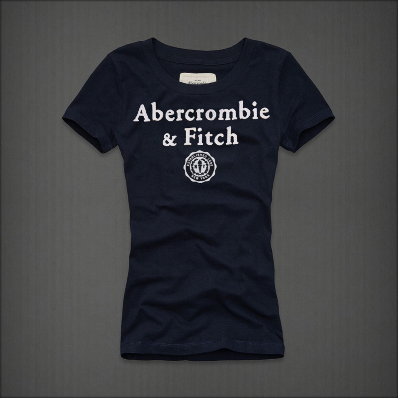 Abercrombie Fitch Mujeres De Cuello Redondo Corto Remera AF8195